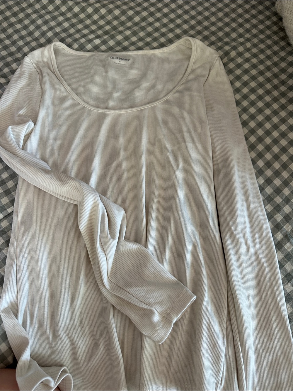 Old Navy Women’s Scoop Neck Long Sleeve Top - Off-White